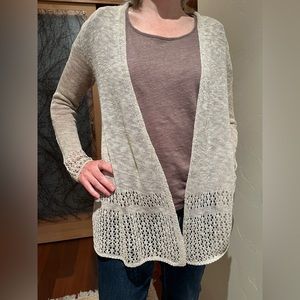 Tahari Linen Cotton Cardigan Sweater Size Small S